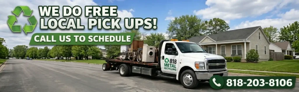 818 Metal Recycling offering free local scrap metal pickups in Van Nuys
