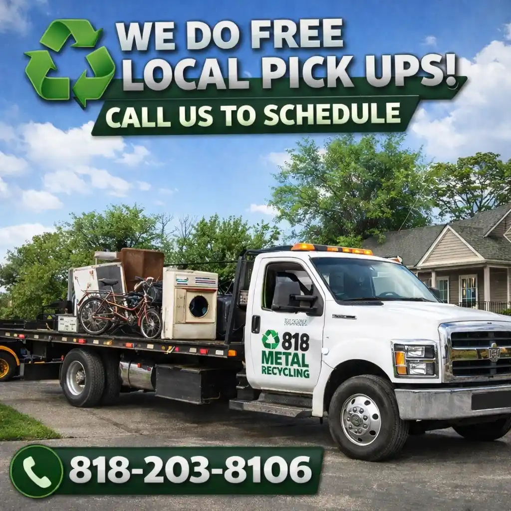818 Metal Recycling offering free local scrap metal pickups in Van Nuys
